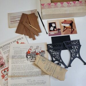 National Handcraft  Society Miniature Desk Ornate Cast Iron Legs Craft Kit